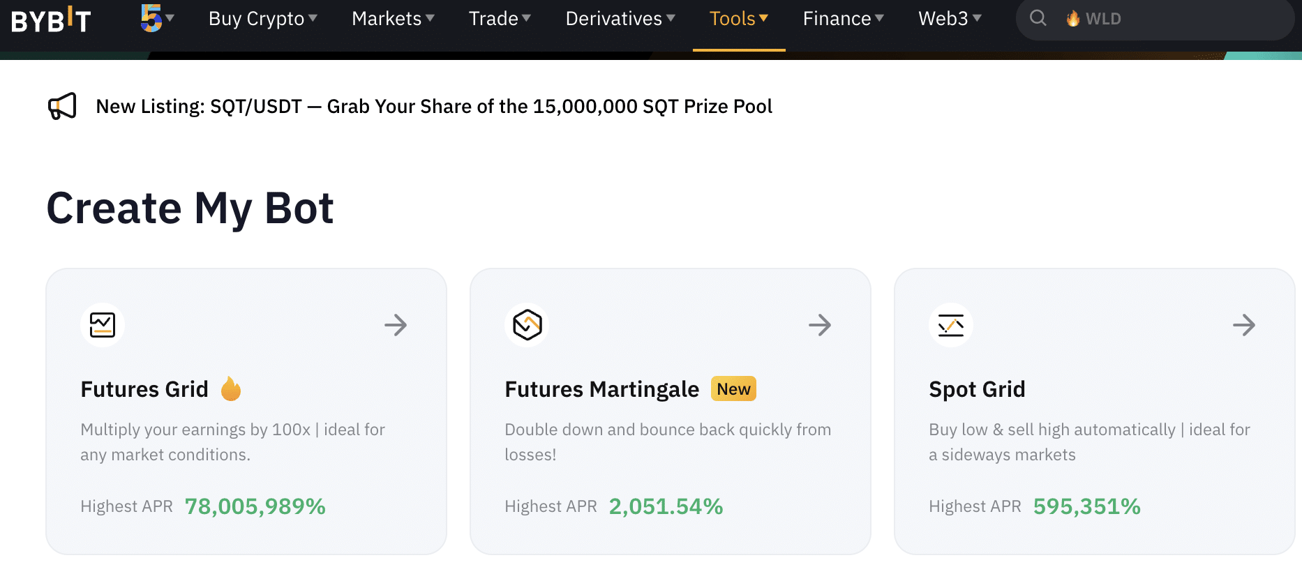 Bybit trading bot creation