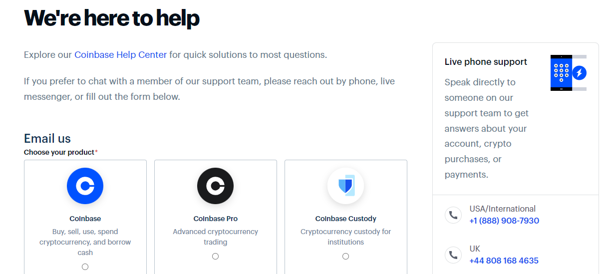 coinbase help