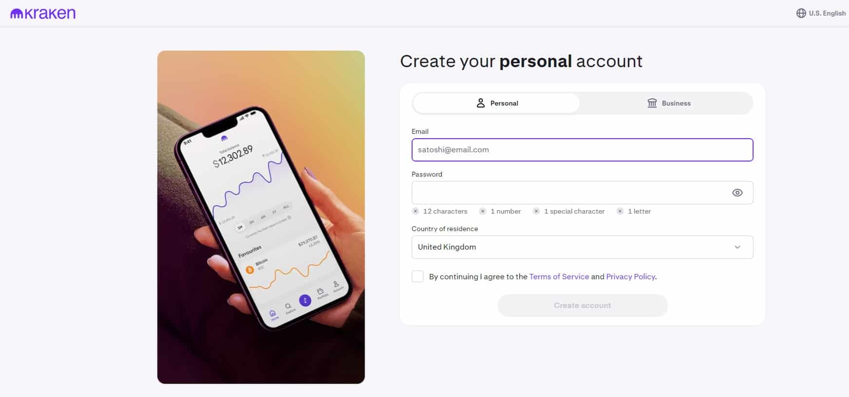 Create an Account on Kraken