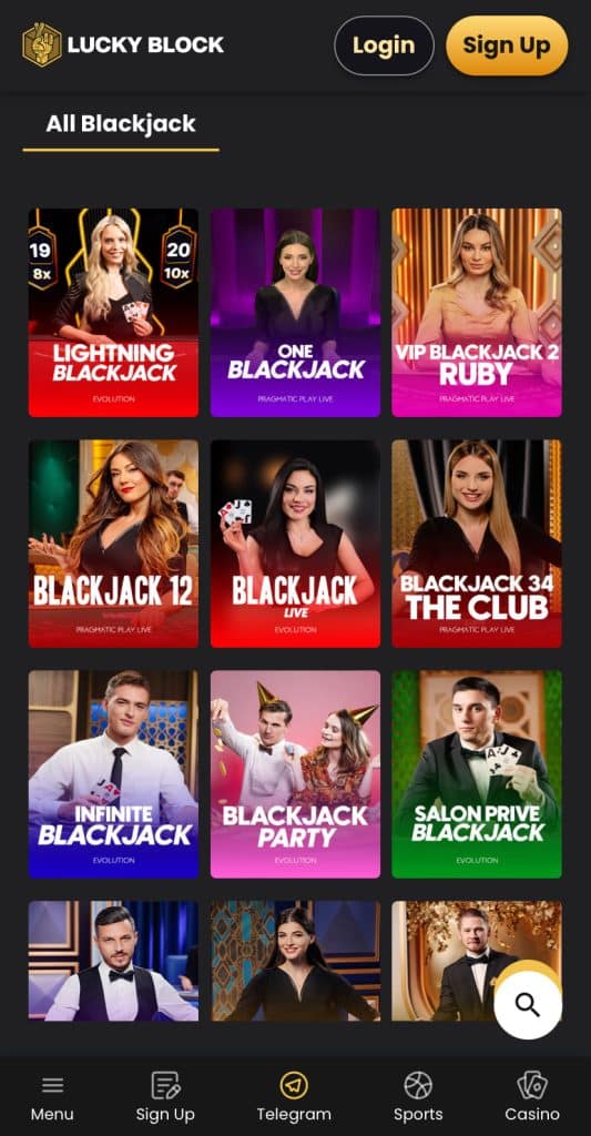 Lucky Block - Top Bitcoin Blackjack Casino