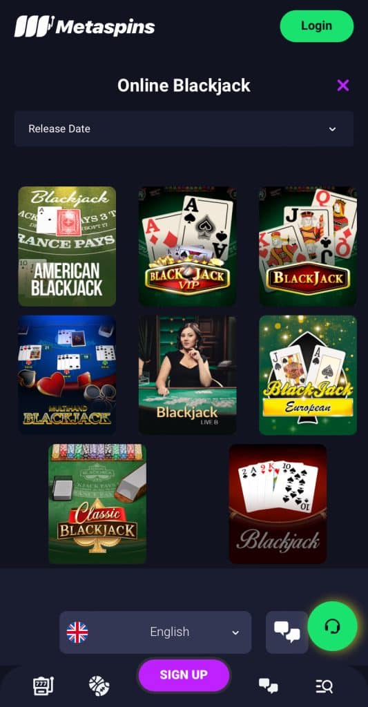 Metaspins - Bitcoin Blackjack Casino