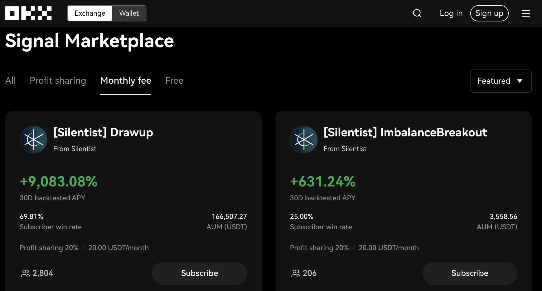 OKX Signals Marketplace