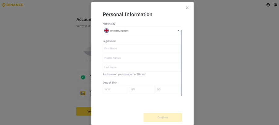 Step 2 Verify Your Binance Account