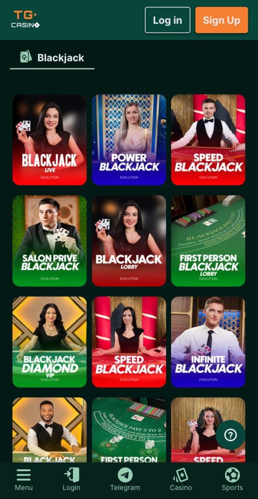 TG Casino - Best Bitcoin Blackjack Casino