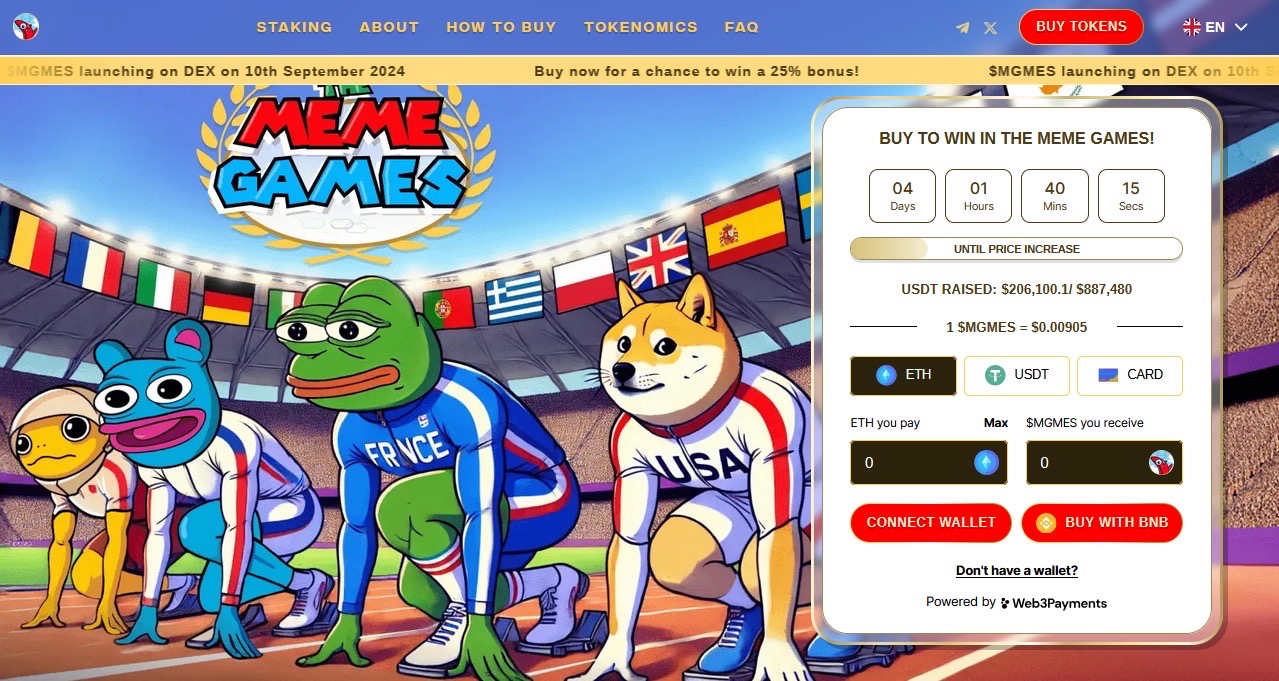 The Meme Games presale phase